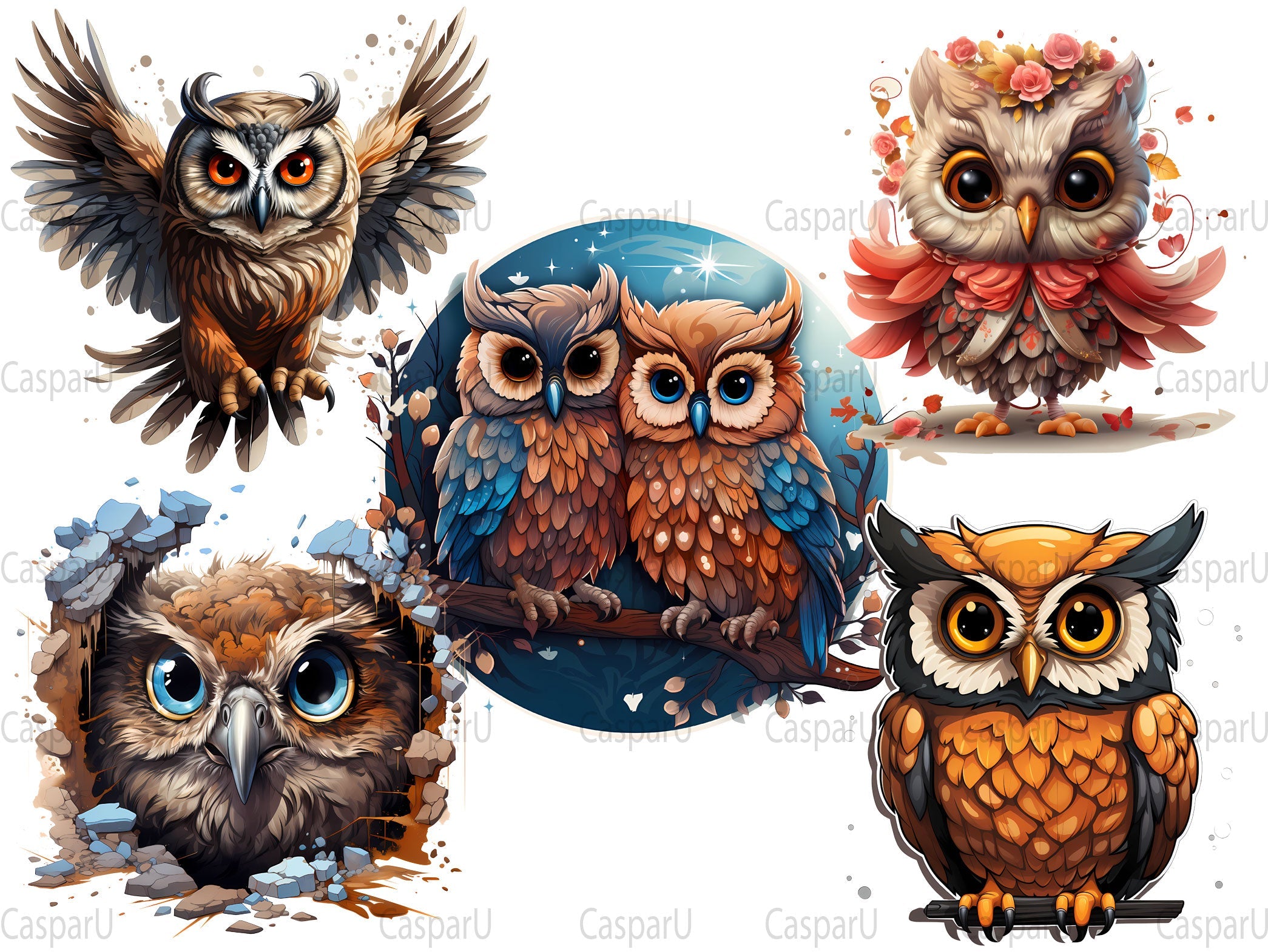 Cute Owls Clipart - CraftNest