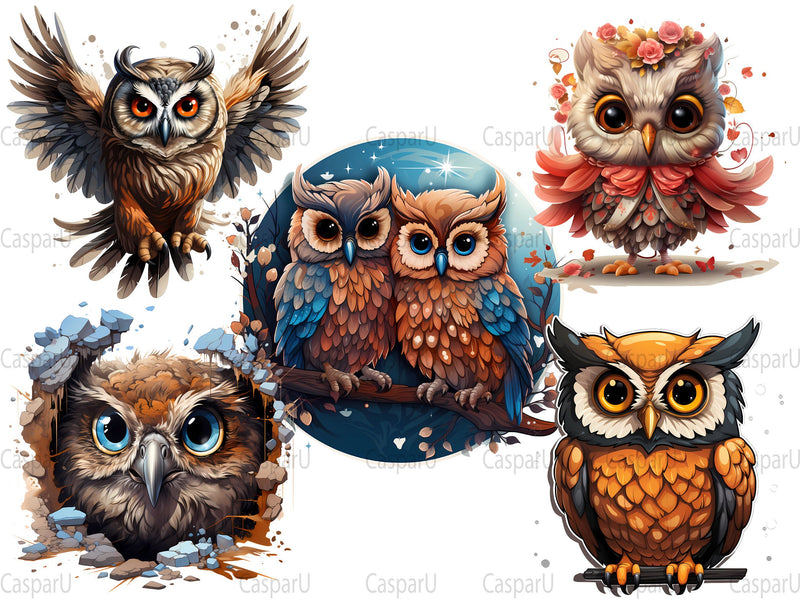 Cute Owls Clipart - CraftNest