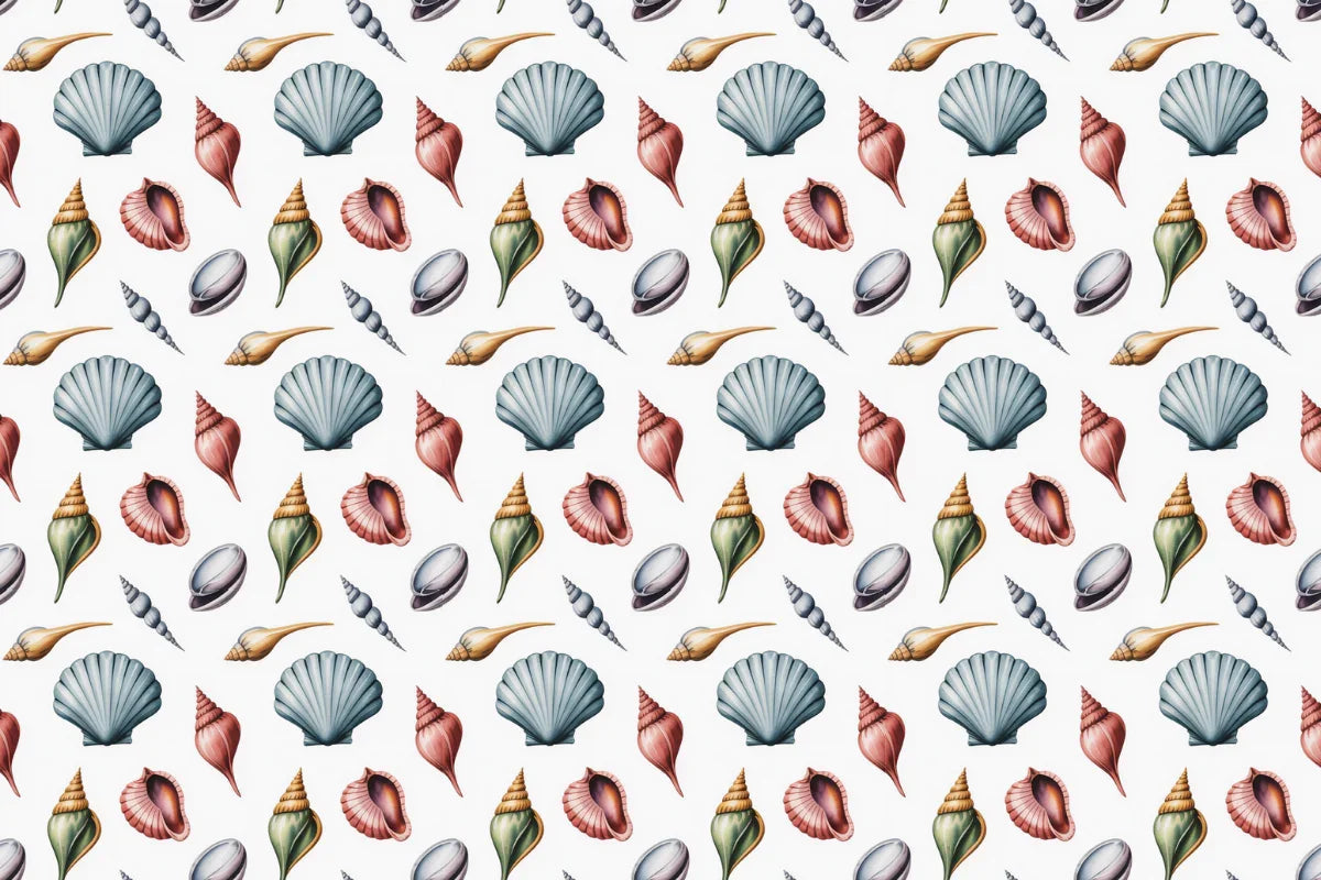 Ocean Seashells Seamless Papers - CraftNest - Digital Crafting and Art