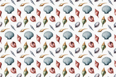 Ocean Seashells Seamless Papers - CraftNest - Digital Crafting and Art