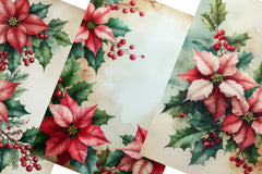 Christmas Flowers Junk Journal Papers - CraftNest - Digital Crafting and Art