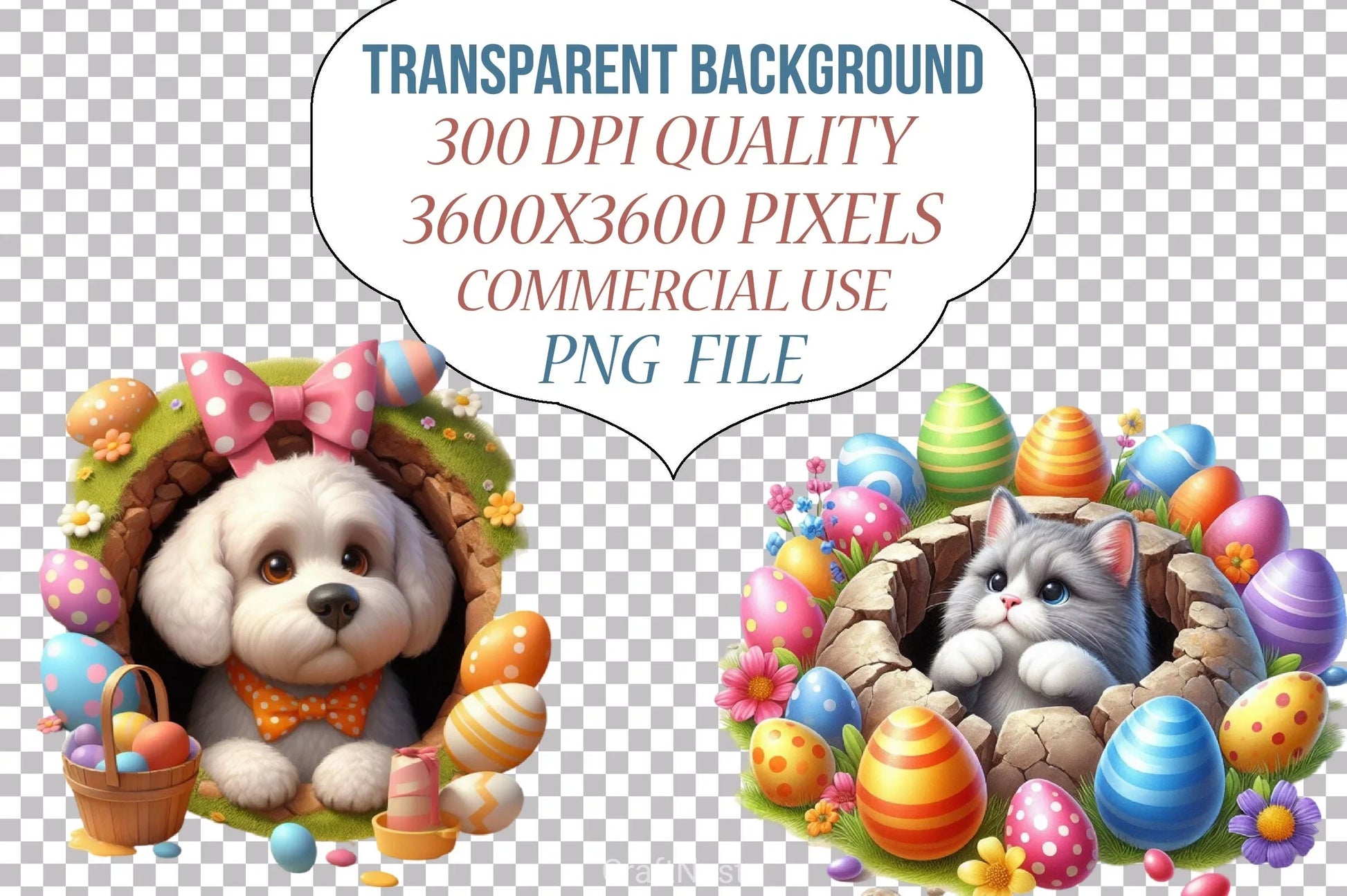 Easter Animal Hole Clipart Bundle - CraftNest - Digital Crafting and Art