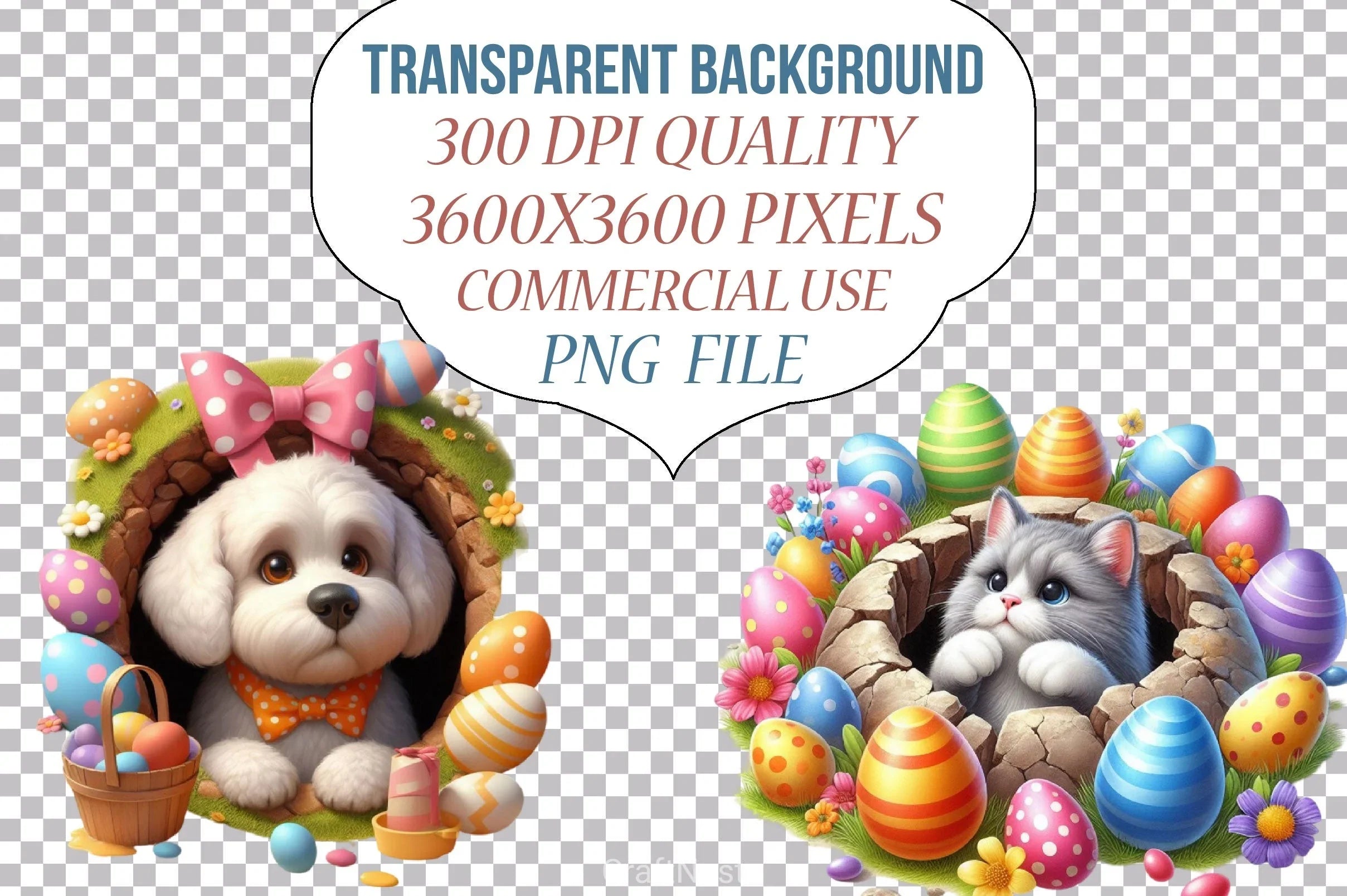 Easter Animal Hole Clipart Bundle - CraftNest - Digital Crafting and Art