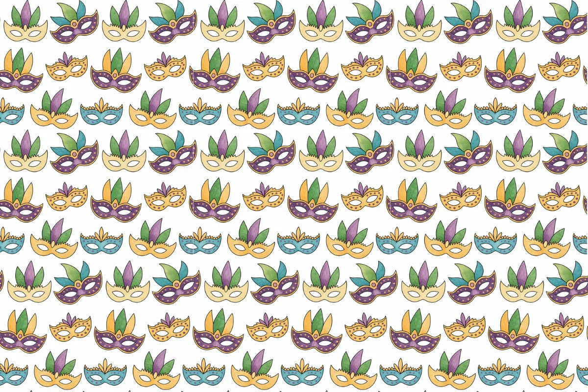 Mardi Gras Masks Seamless Papers - CraftNest - Digital Crafting and Art
