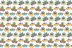 Mardi Gras Masks Seamless Papers - CraftNest - Digital Crafting and Art