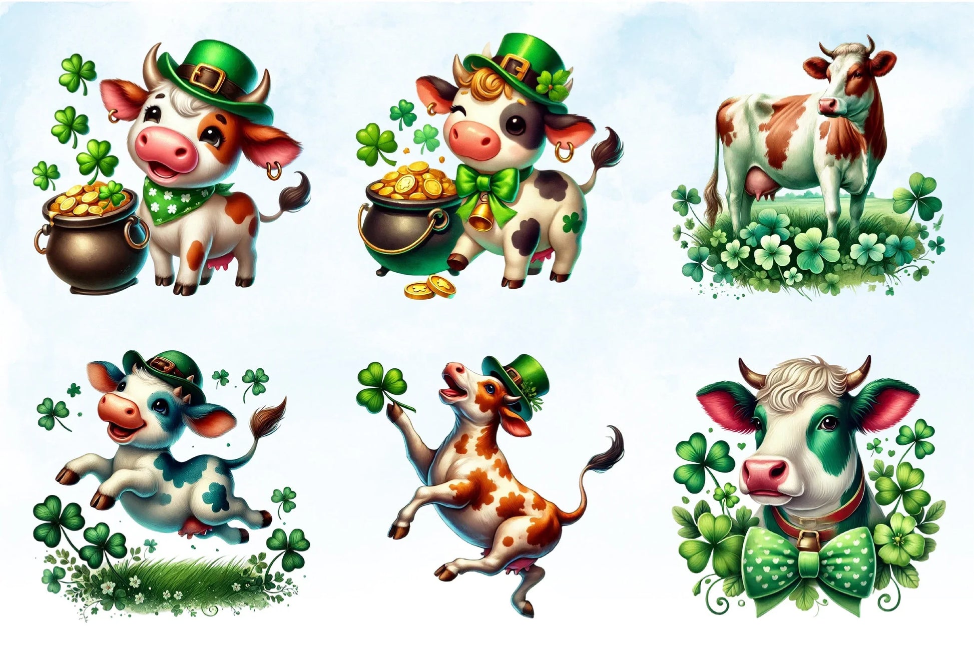 St. Patrick's Cow Clipart Bundle - CraftNest - Digital Crafting and Art