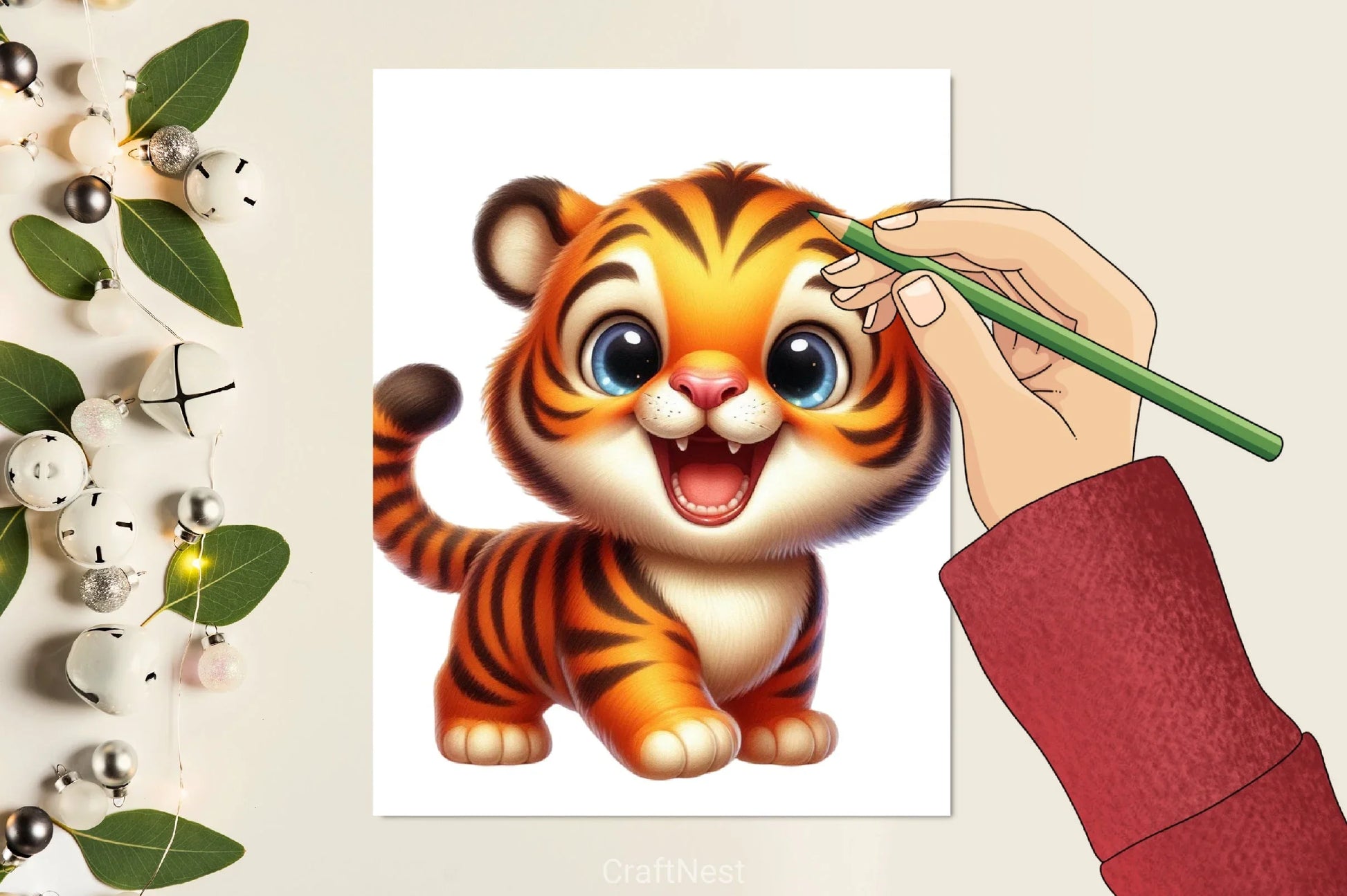Cute Baby Tiger Clipart Bundle 2 - CraftNest - Digital Crafting and Art