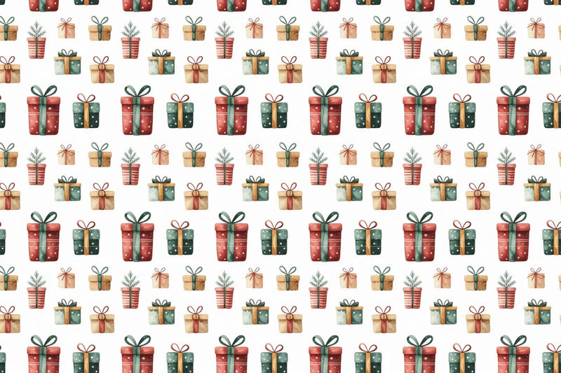 Christmas Presents Cute Seamless Papers - CraftNest - Digital Crafting and Art