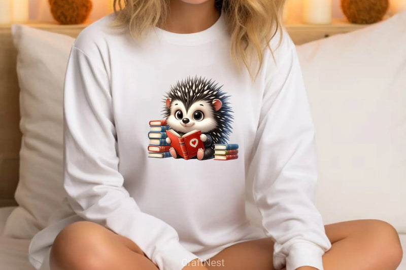 Cute Hedgehog Reading Clipart Bundle - CraftNest - Digital Crafting and Art