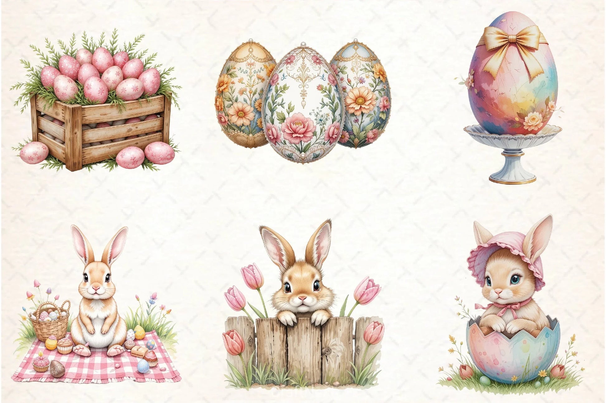 Pink Easter Clipart Bundle - CraftNest - Digital Crafting and Art