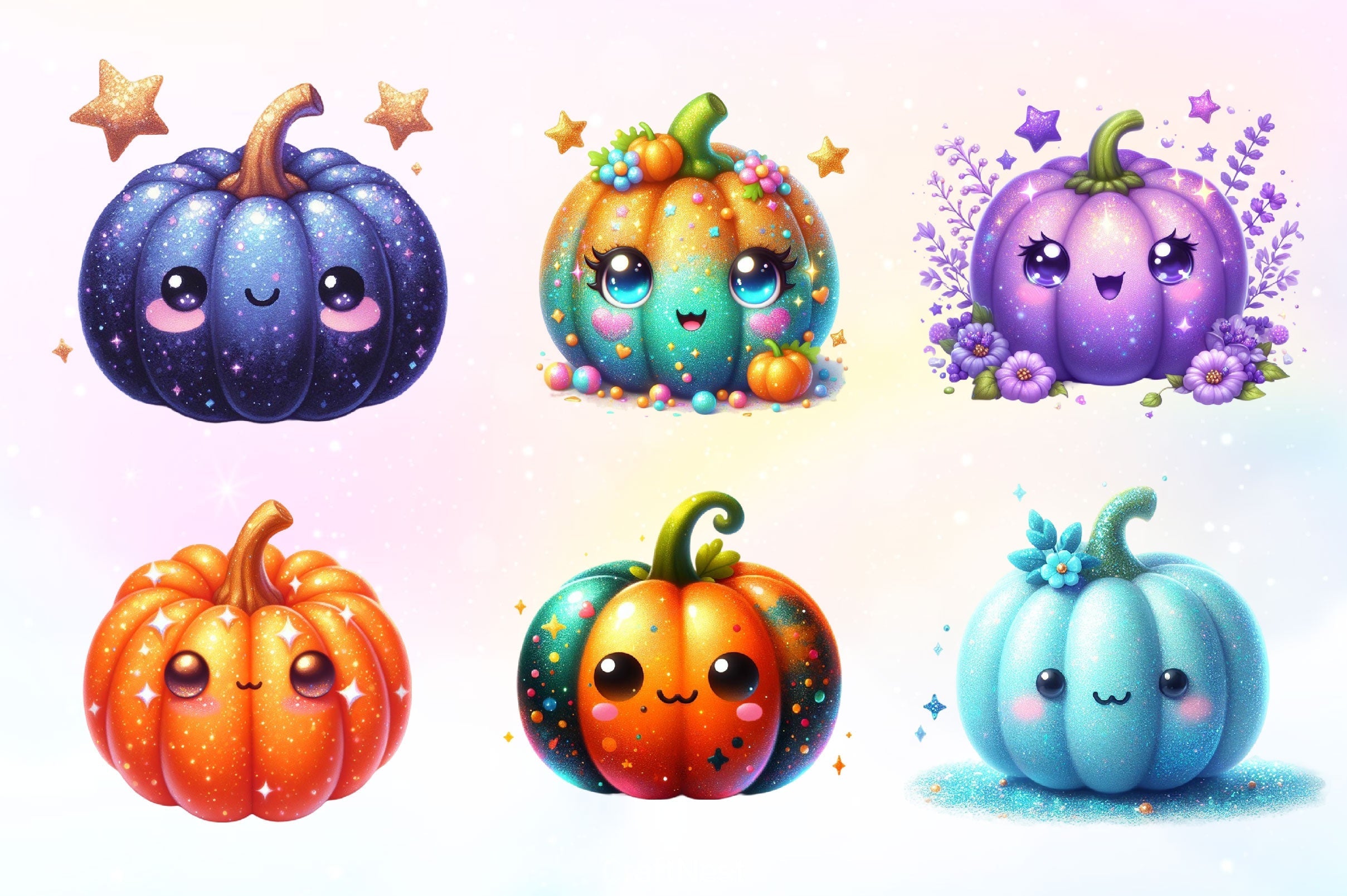 Halloween Cute Pumpkin Clipart Bundle 2