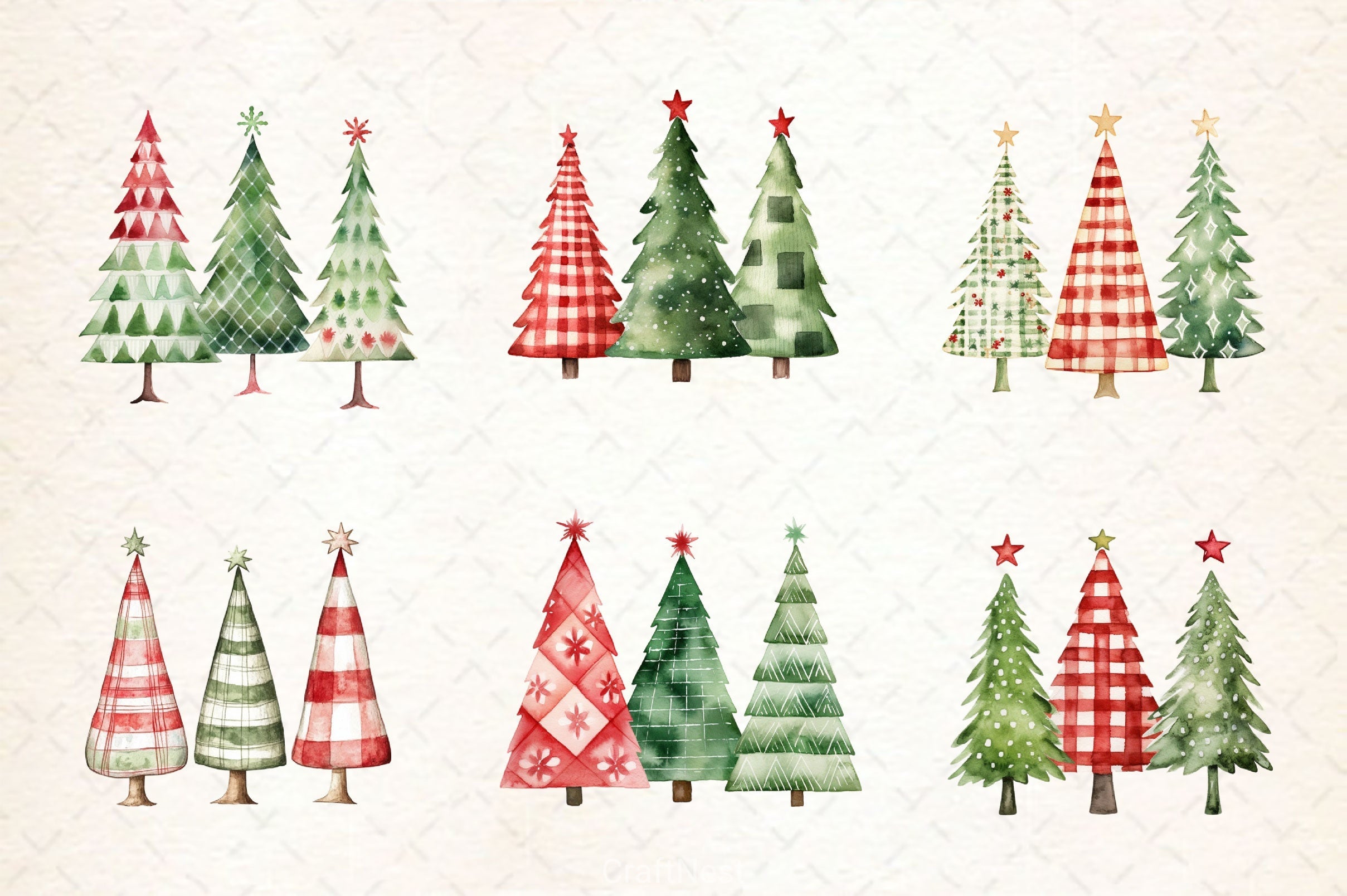 Christmas Tree Clipart Bundle 15