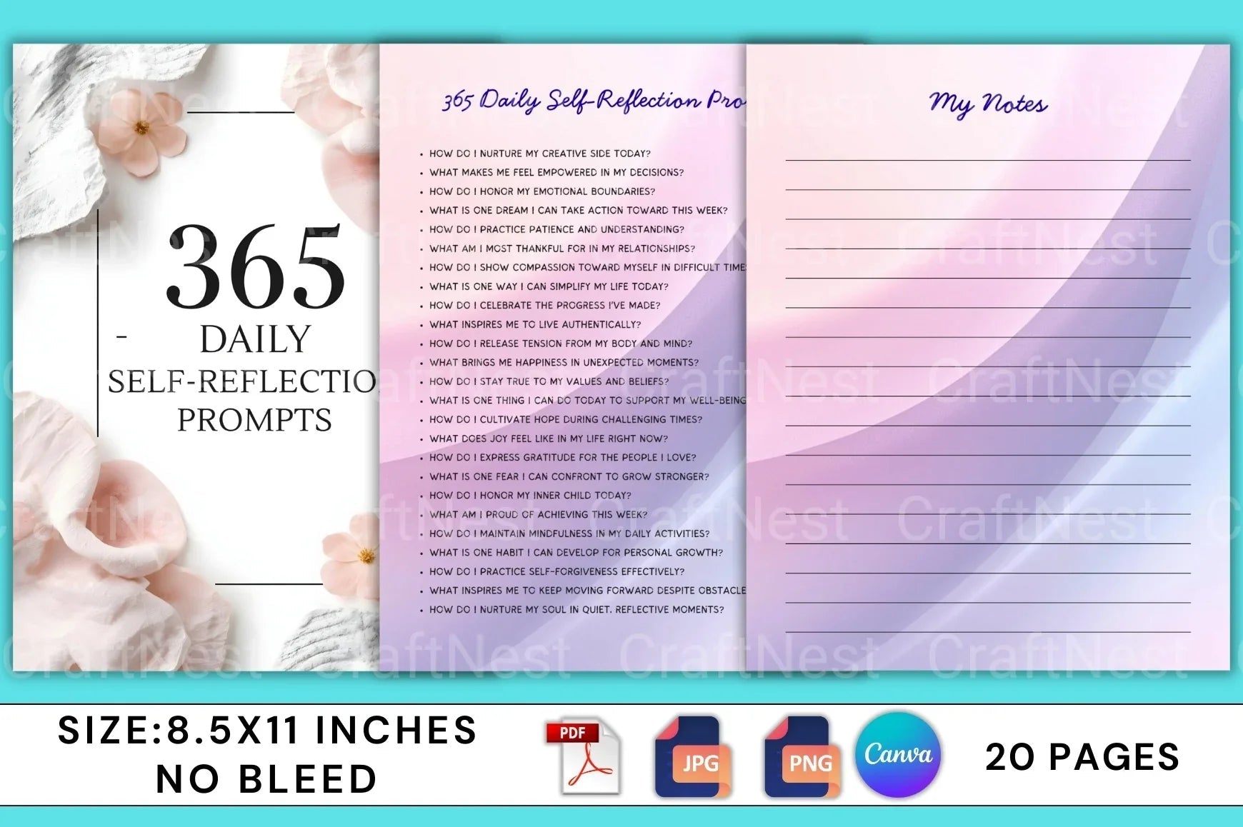 Daily Self Reflection Prompts for Personal Growth - CraftNest - Digital Crafting and Art