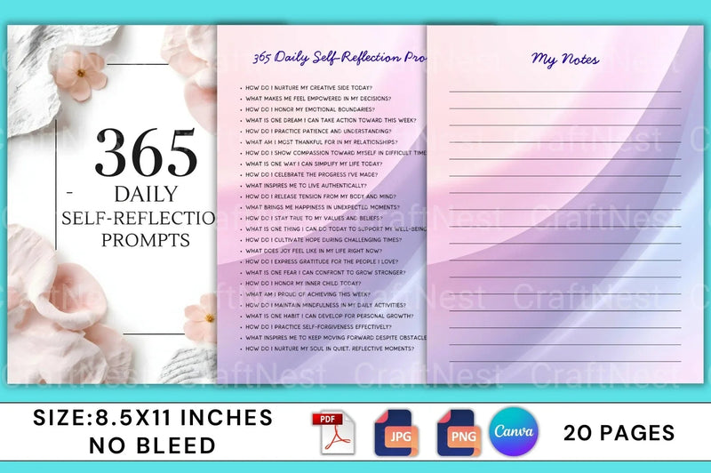 Daily Self Reflection Prompts for Personal Growth - CraftNest - Digital Crafting and Art