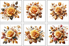 Golden Rose Clipart Bundle - CraftNest - Digital Crafting and Art