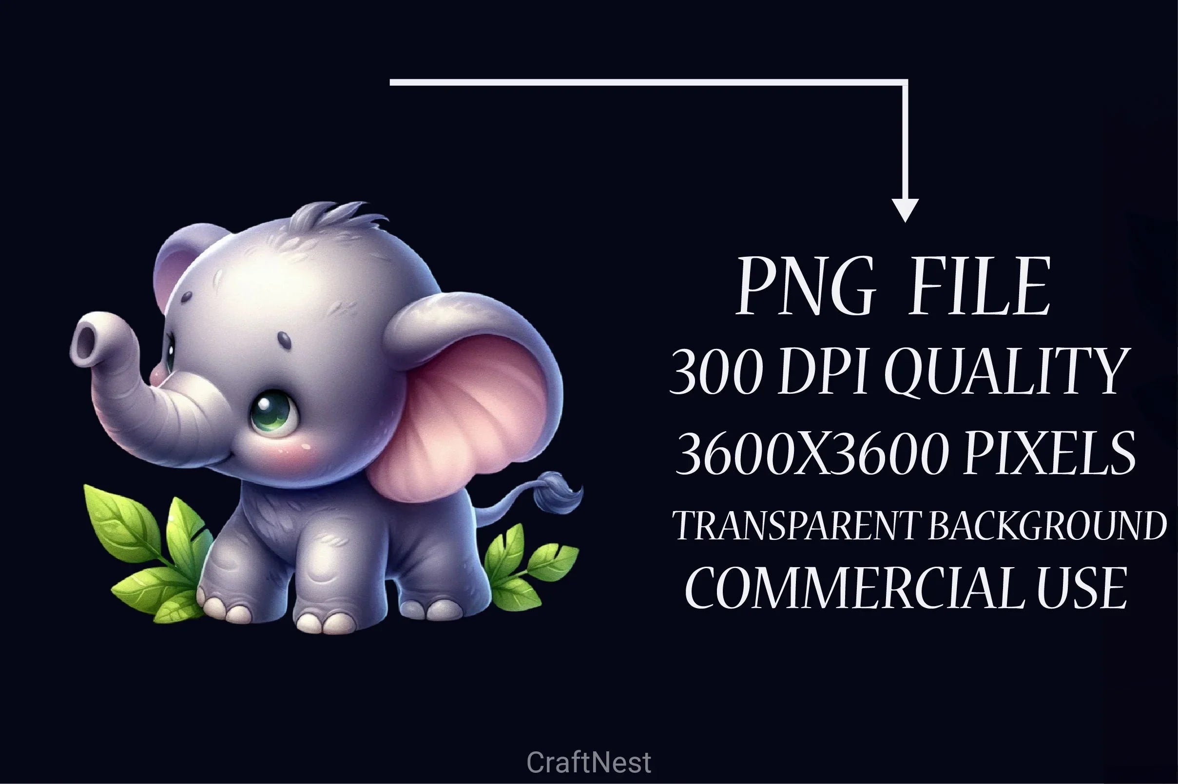 Cute Elephant Clipart Bundle - CraftNest - Digital Crafting and Art