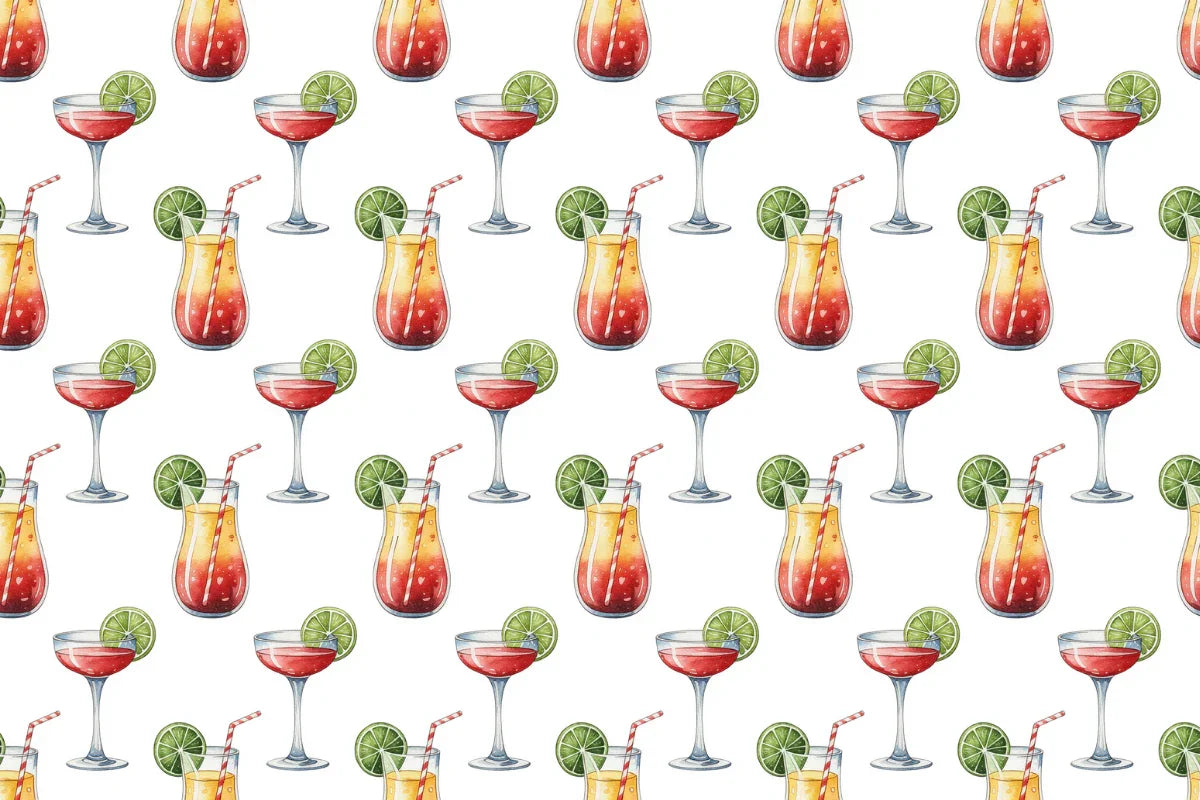 Cute Cocktails Seamless Papers - CraftNest - Digital Crafting and Art