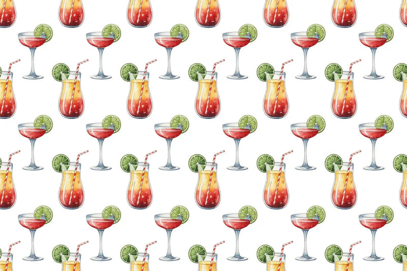 Cute Cocktails Seamless Papers - CraftNest - Digital Crafting and Art