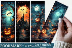 Spooky Halloween Digital Bookmarks Set Book Lovers Junk Journal - CraftNest - Digital Crafting and Art