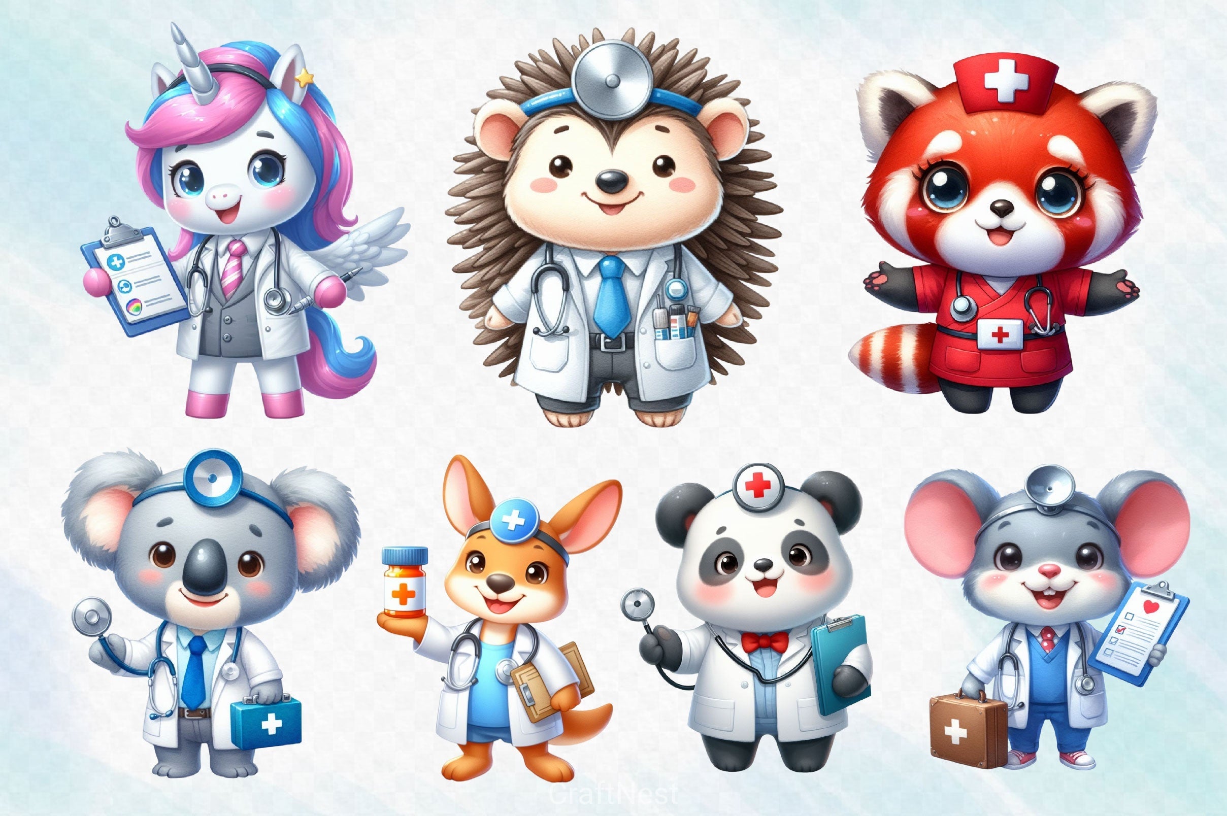 Nurse Animals Clipart Bundle