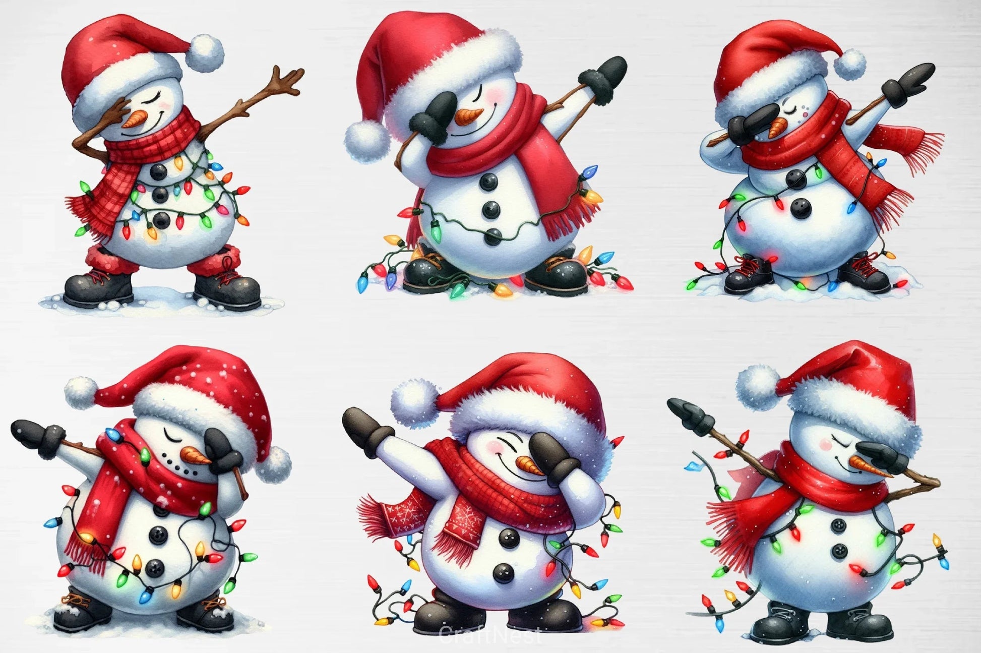 Snowman Dabbing Christmas Clipart Bundle - CraftNest - Digital Crafting and Art
