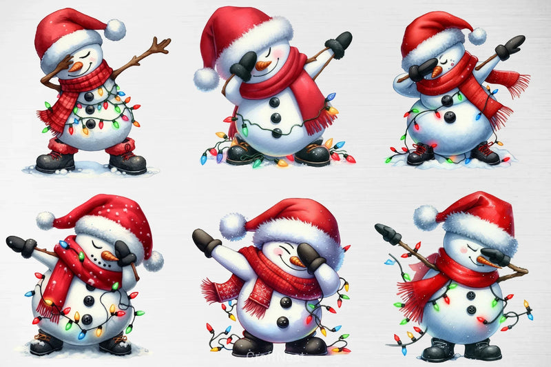 Snowman Dabbing Christmas Clipart Bundle - CraftNest - Digital Crafting and Art