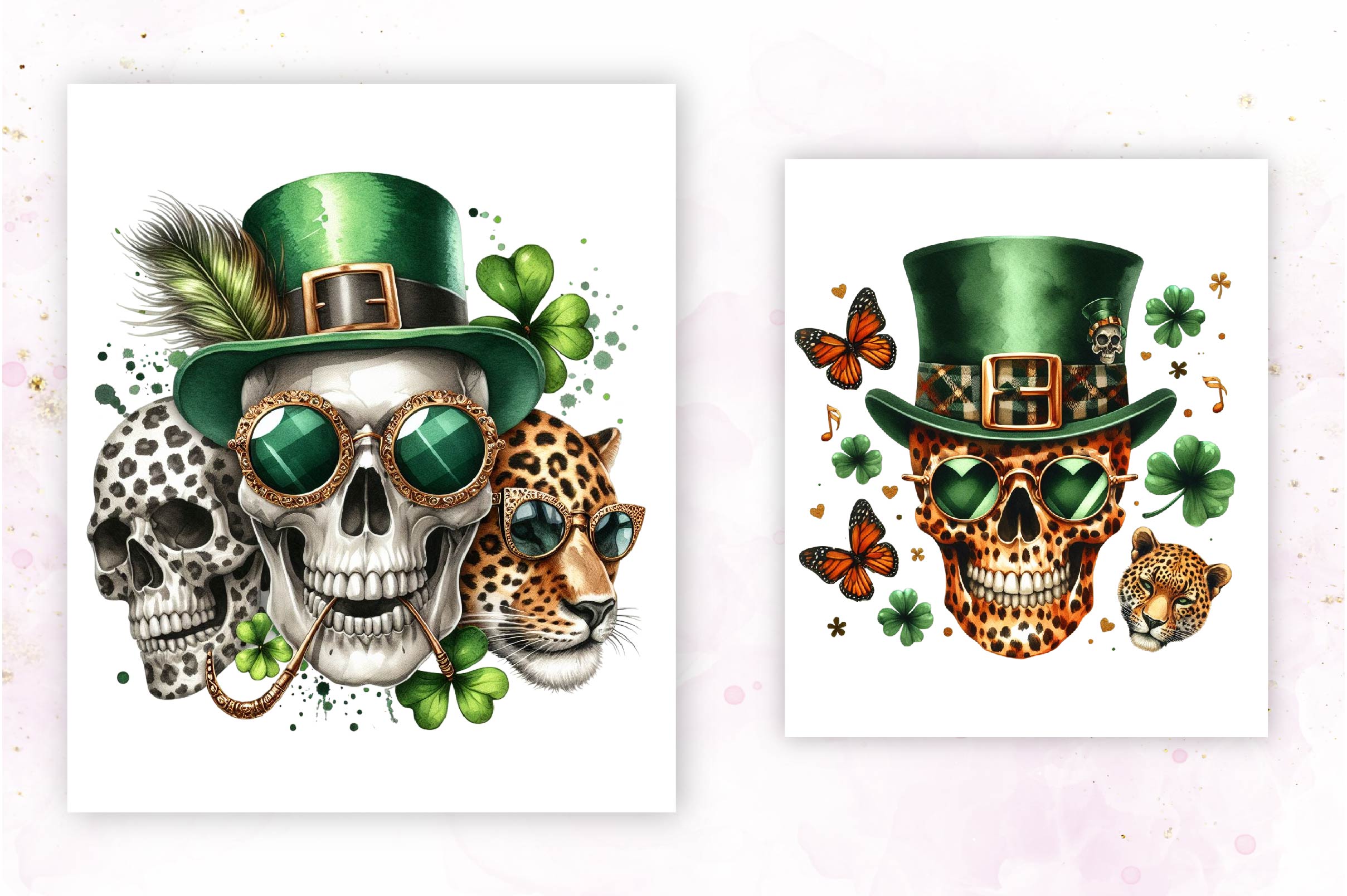 1 St Patricks Skull Clipart Bundle - CraftNest - Digital Crafting and Art