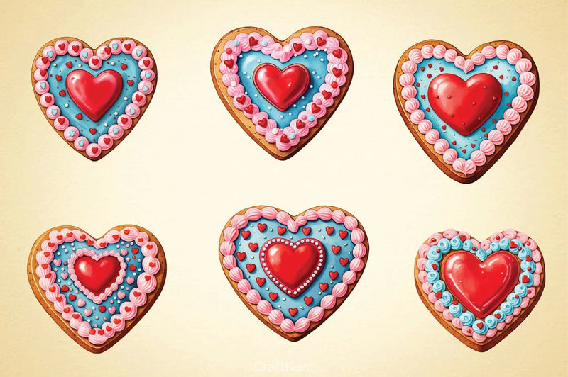 Valentine's Love Cookie Clipart Bundle - CraftNest - Digital Crafting and Art