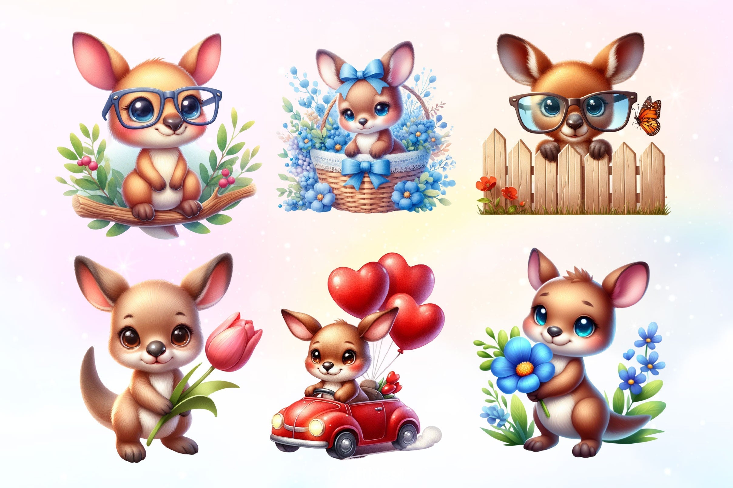 Kangaroo Clipart Bundle
