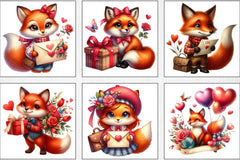 Valentine's Day Fox Clipart Bundle - CraftNest - Digital Crafting and Art