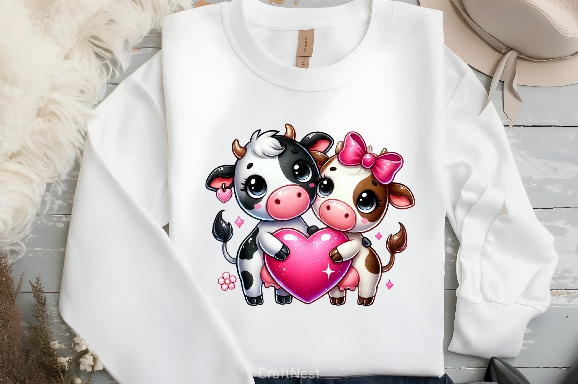 Valentine Couple Cow Clipart Bundle - CraftNest - Digital Crafting and Art