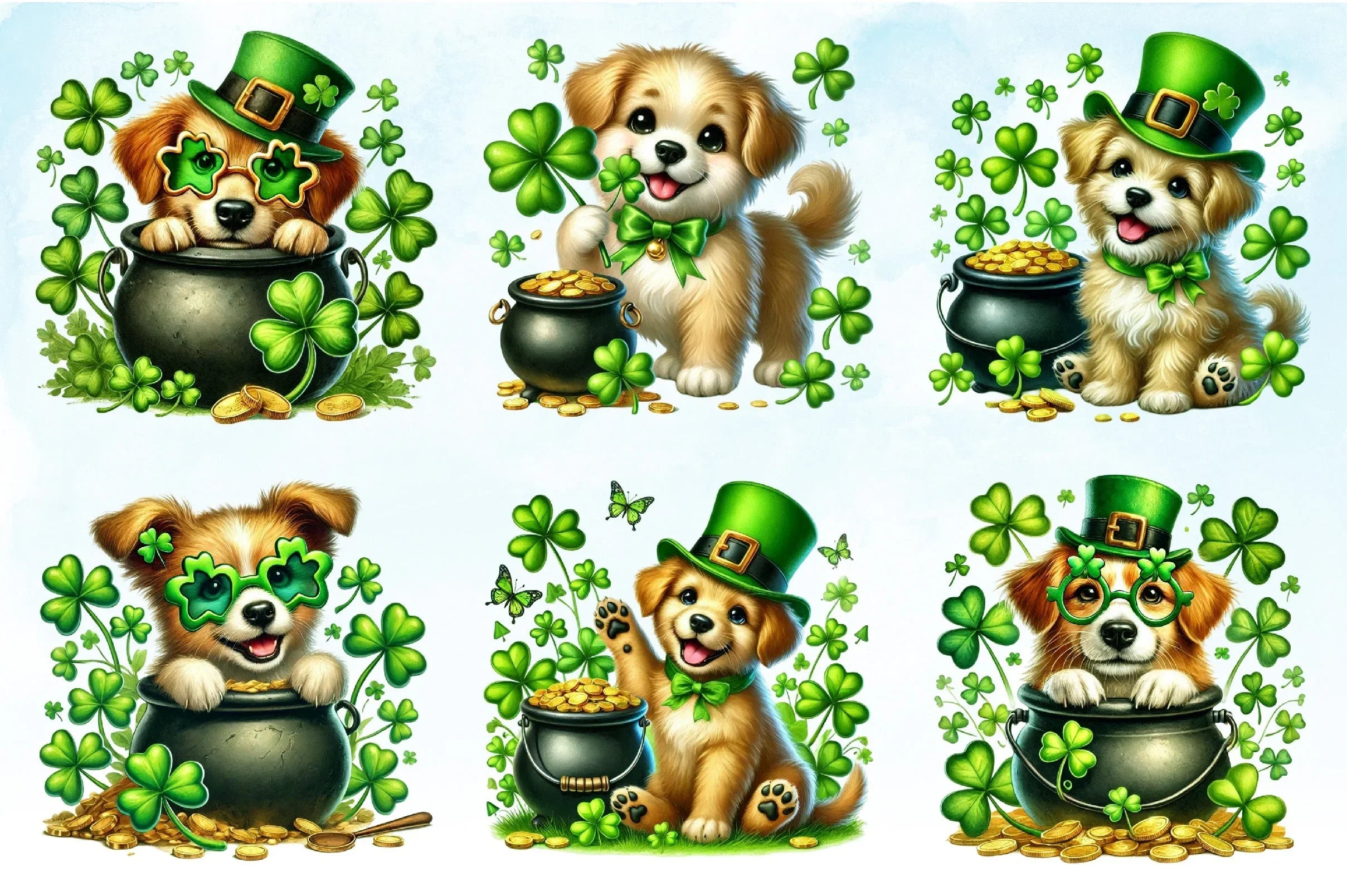 St Patrick's Day Dog Clipart Bundle - CraftNest - Digital Crafting and Art