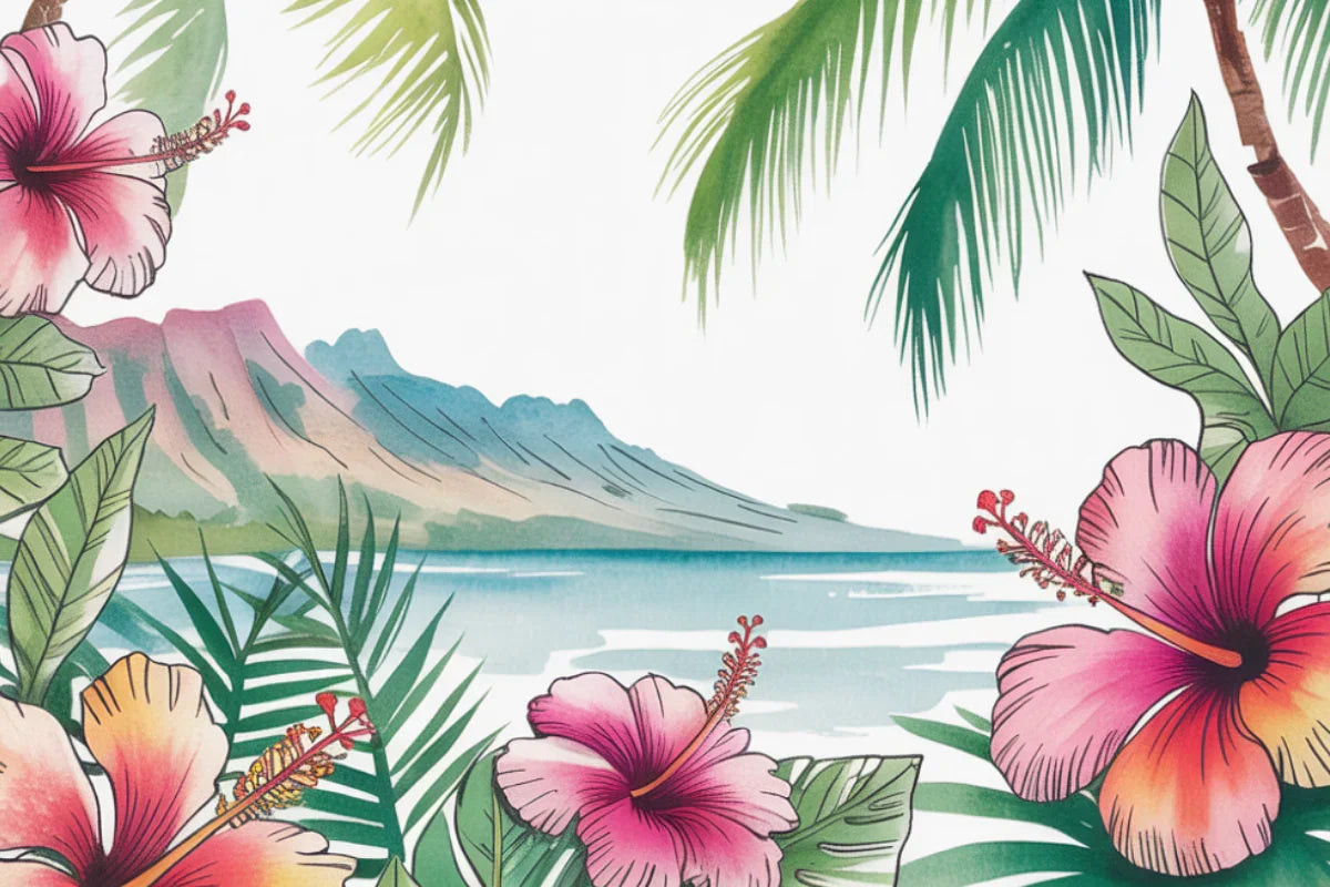 Tropical Hawaii Background Papers - CraftNest - Digital Crafting and Art