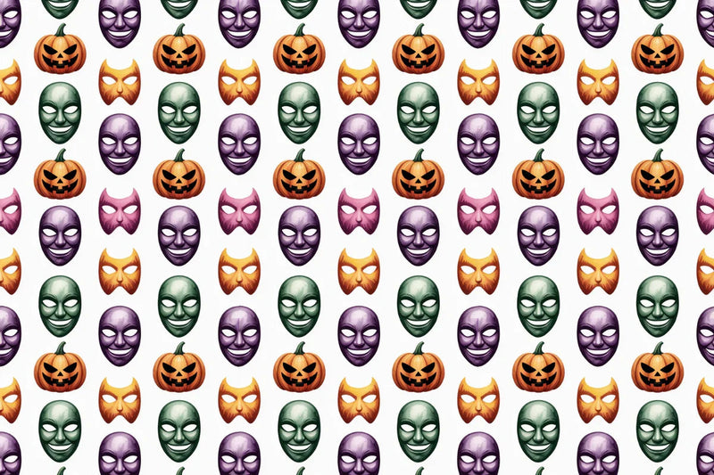 Halloween Masks Seamless Papers - CraftNest - Digital Crafting and Art