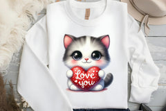 Love You Cat Valentine's Clipart Bundle - CraftNest - Digital Crafting and Art