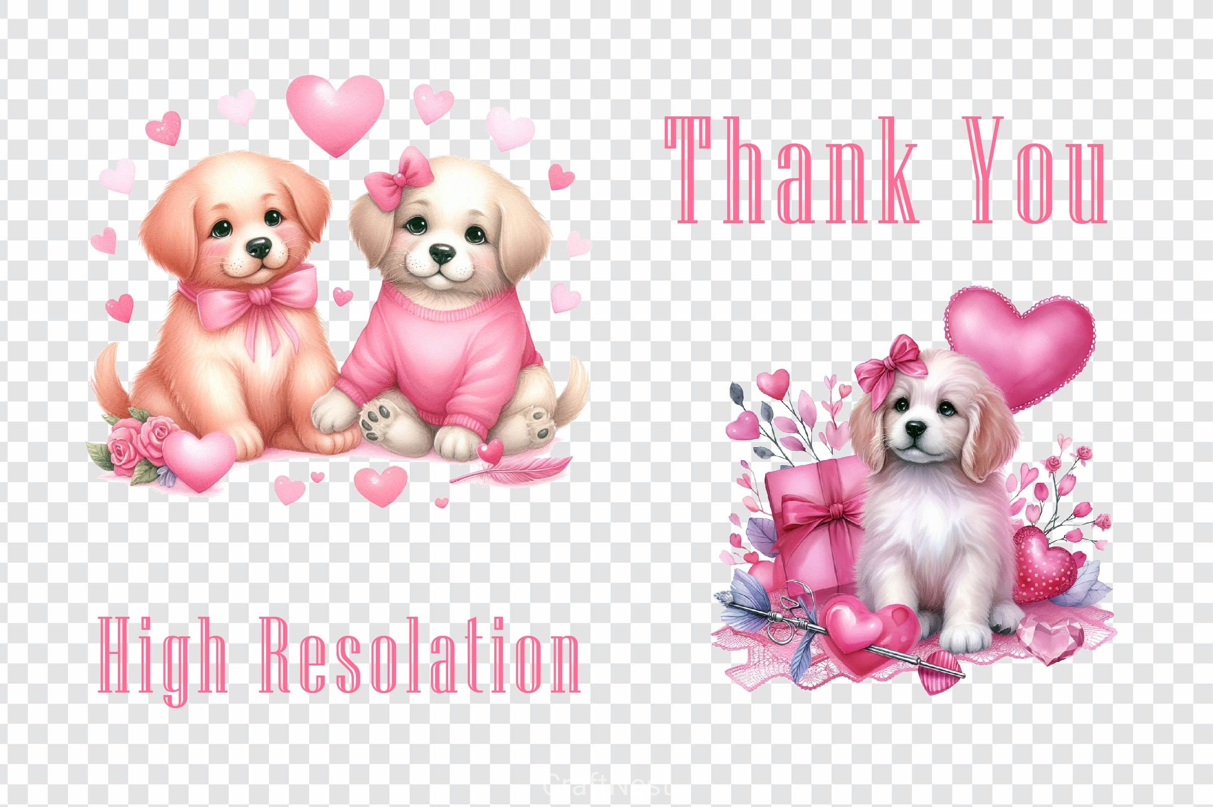 Valentine Dog Clipart Bundle 3