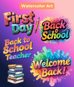 Retro Back to School Clipart Bundle - CraftNest - Digital Crafting and Art