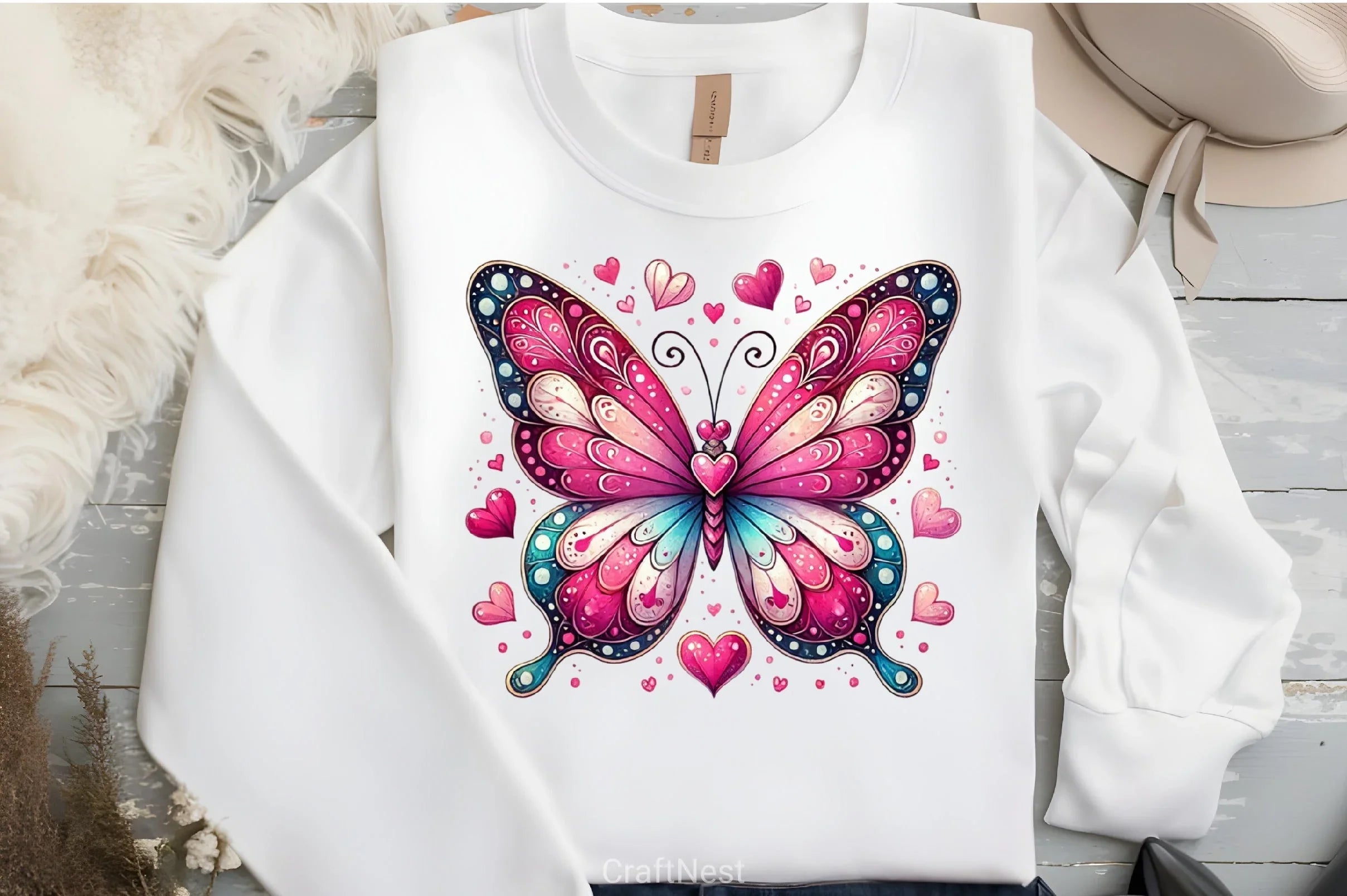 Valentine Butterfly Clipart Bundle - CraftNest - Digital Crafting and Art