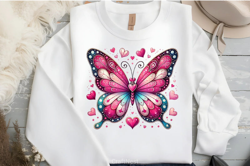 Valentine Butterfly Clipart Bundle - CraftNest - Digital Crafting and Art