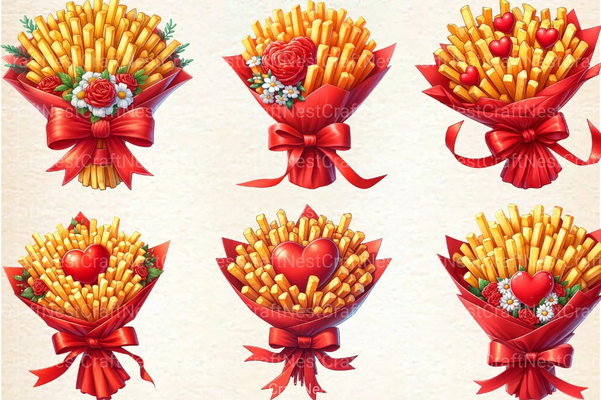 Valentine's Fries Clipart Bundle 3 - CraftNest - Digital Crafting and Art