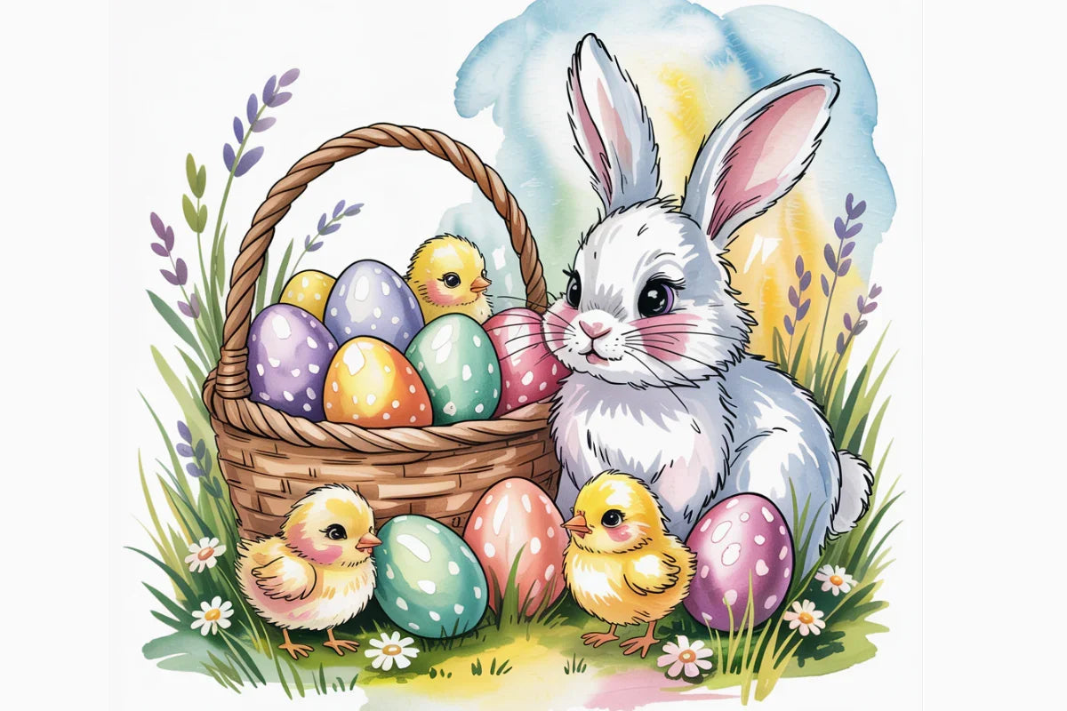 Easter Bunny Bloom Background Papers - CraftNest - Digital Crafting and Art
