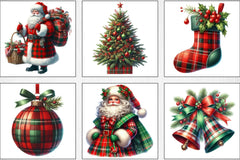 Red & Green Plaid Christmas Clipart Bundle - CraftNest - Digital Crafting and Art
