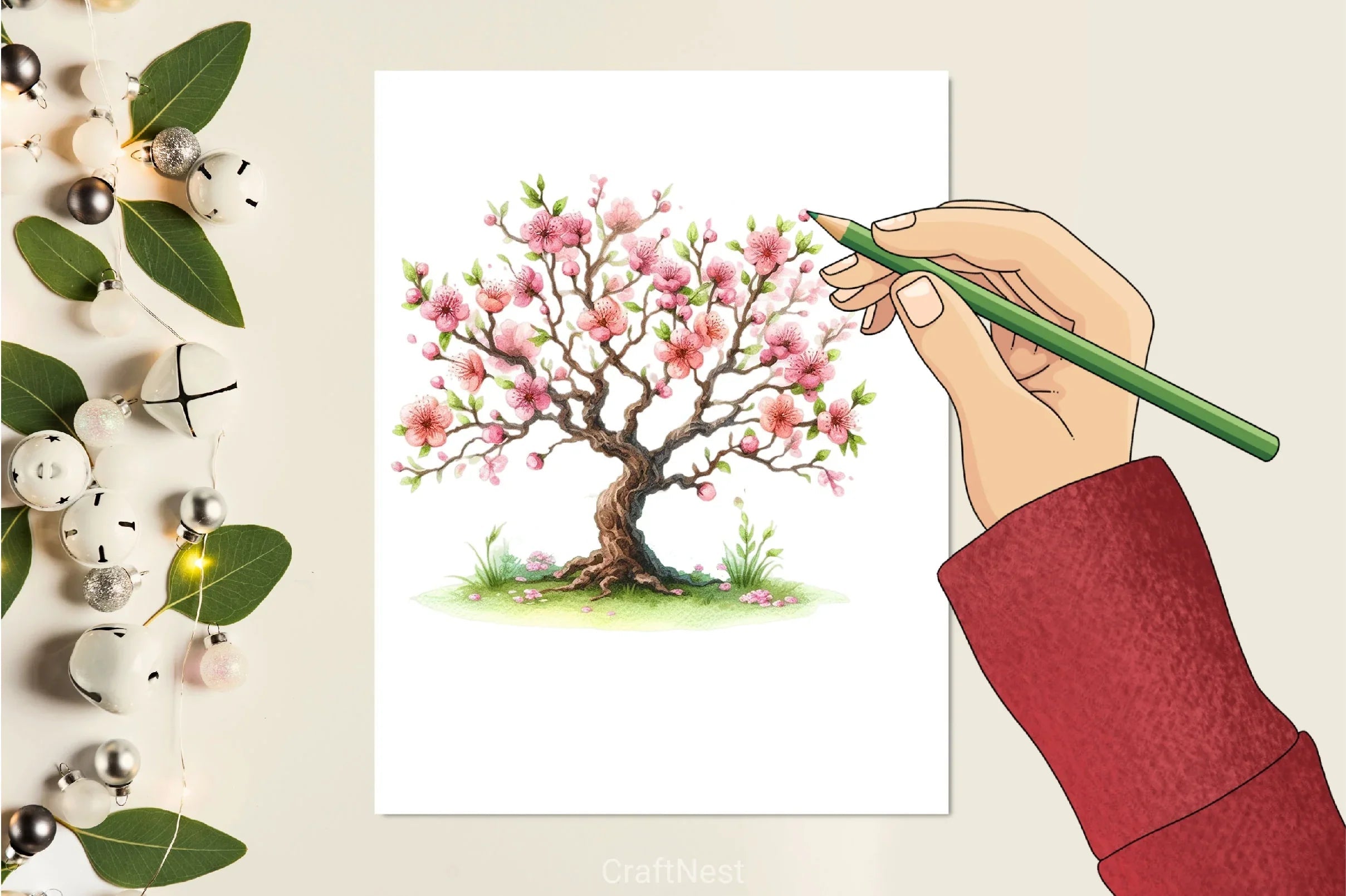 Valentine Tree Clipart Bundle - CraftNest - Digital Crafting and Art
