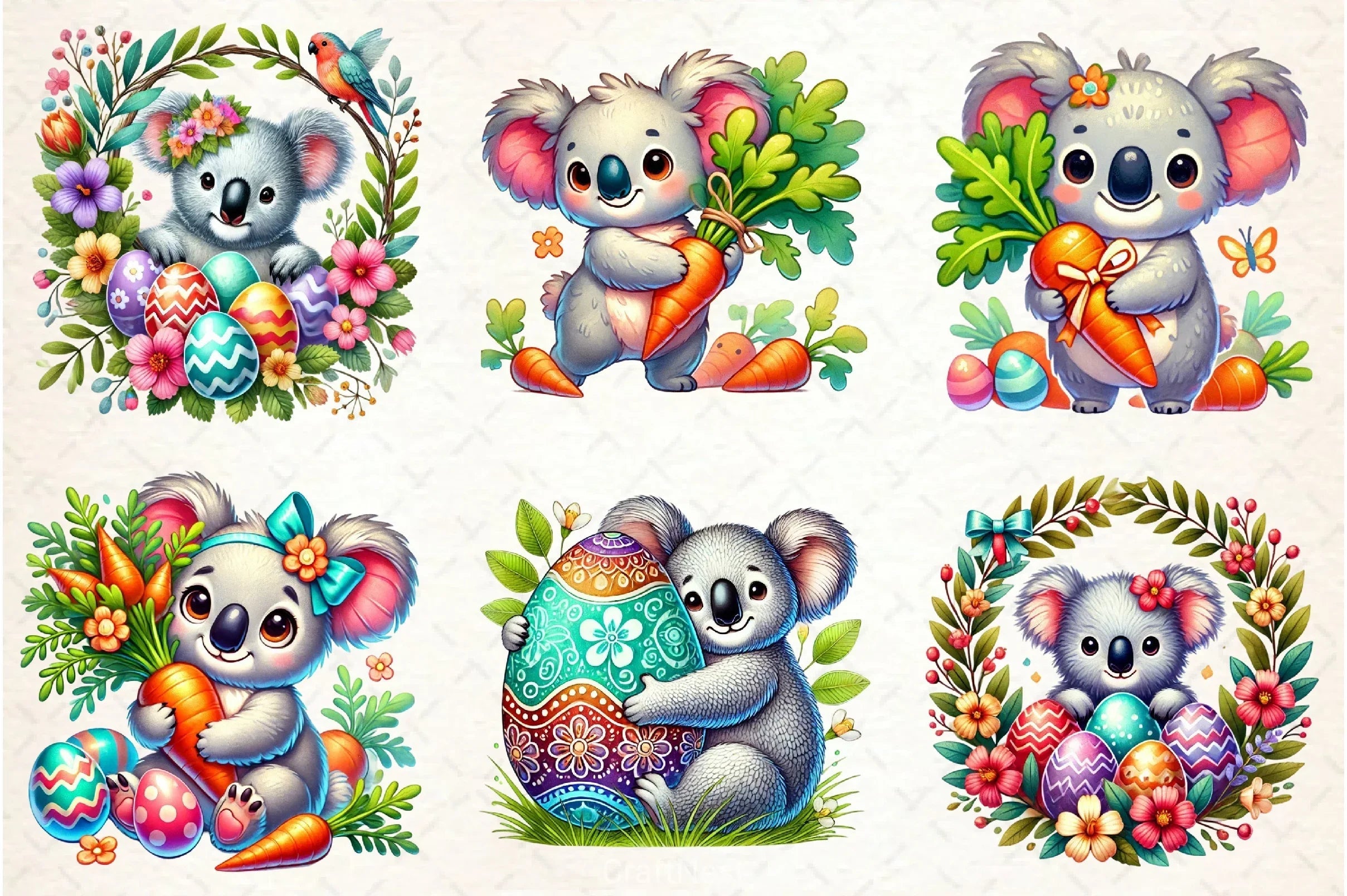 Koala Easter Clipart Bundle - CraftNest - Digital Crafting and Art