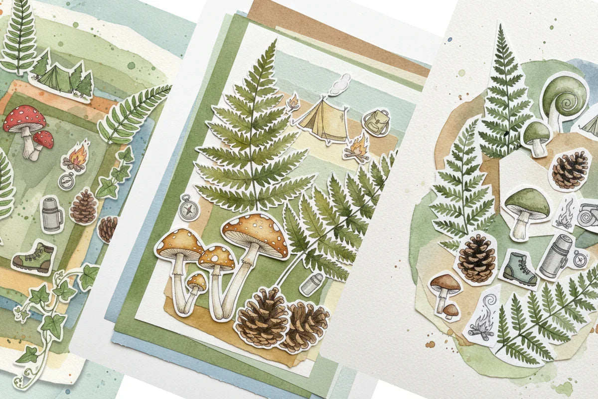 Woodland Plants Junk Journal Papers - CraftNest - Digital Crafting and Art
