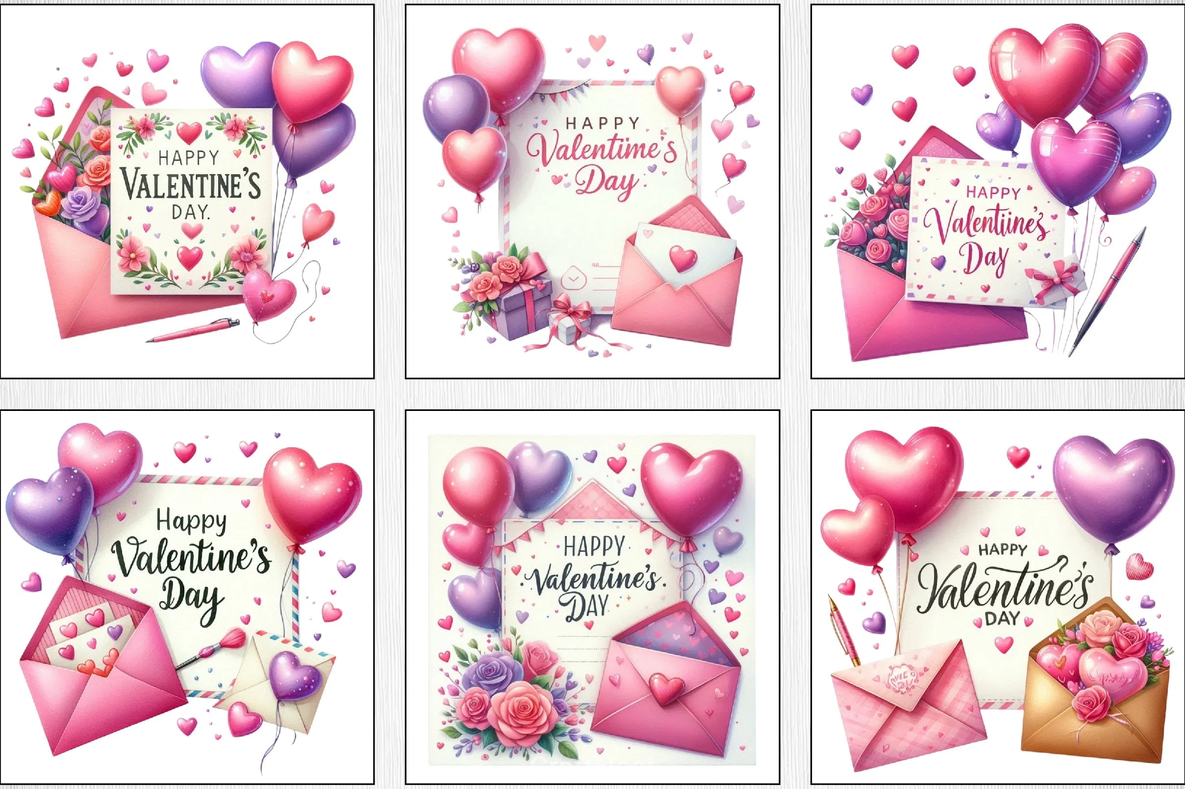 Valentine Envelope Card Clipart Bundle - CraftNest - Digital Crafting and Art