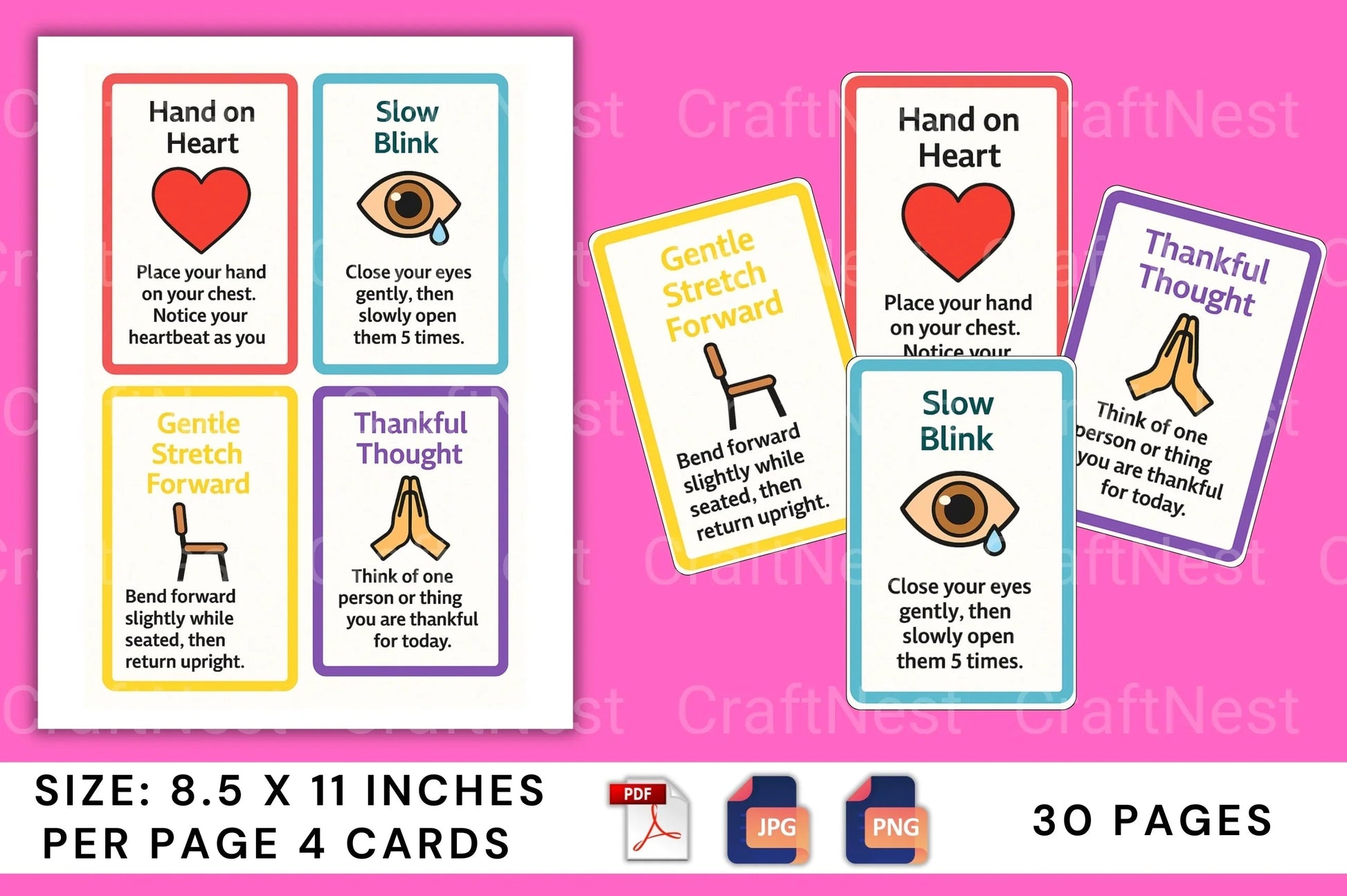 Stress Relief Flashcards for Relaxation - CraftNest - Digital Crafting and Art