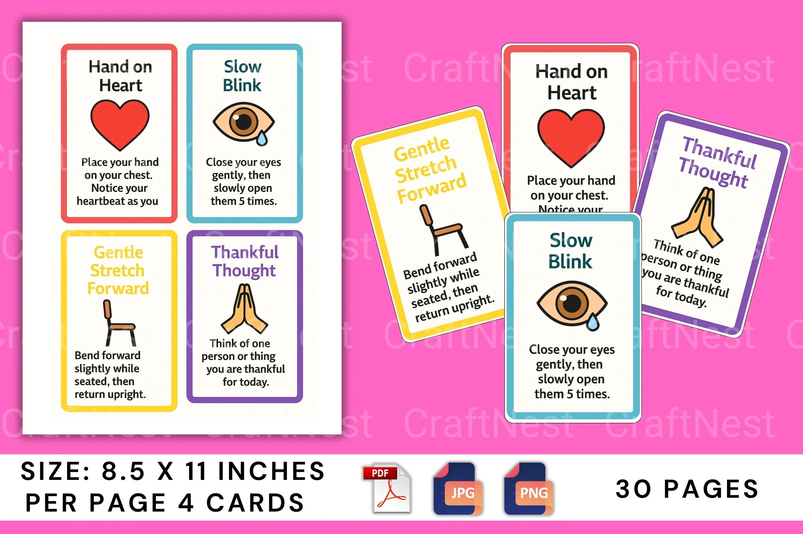 Stress Relief Flashcards for Relaxation - CraftNest - Digital Crafting and Art