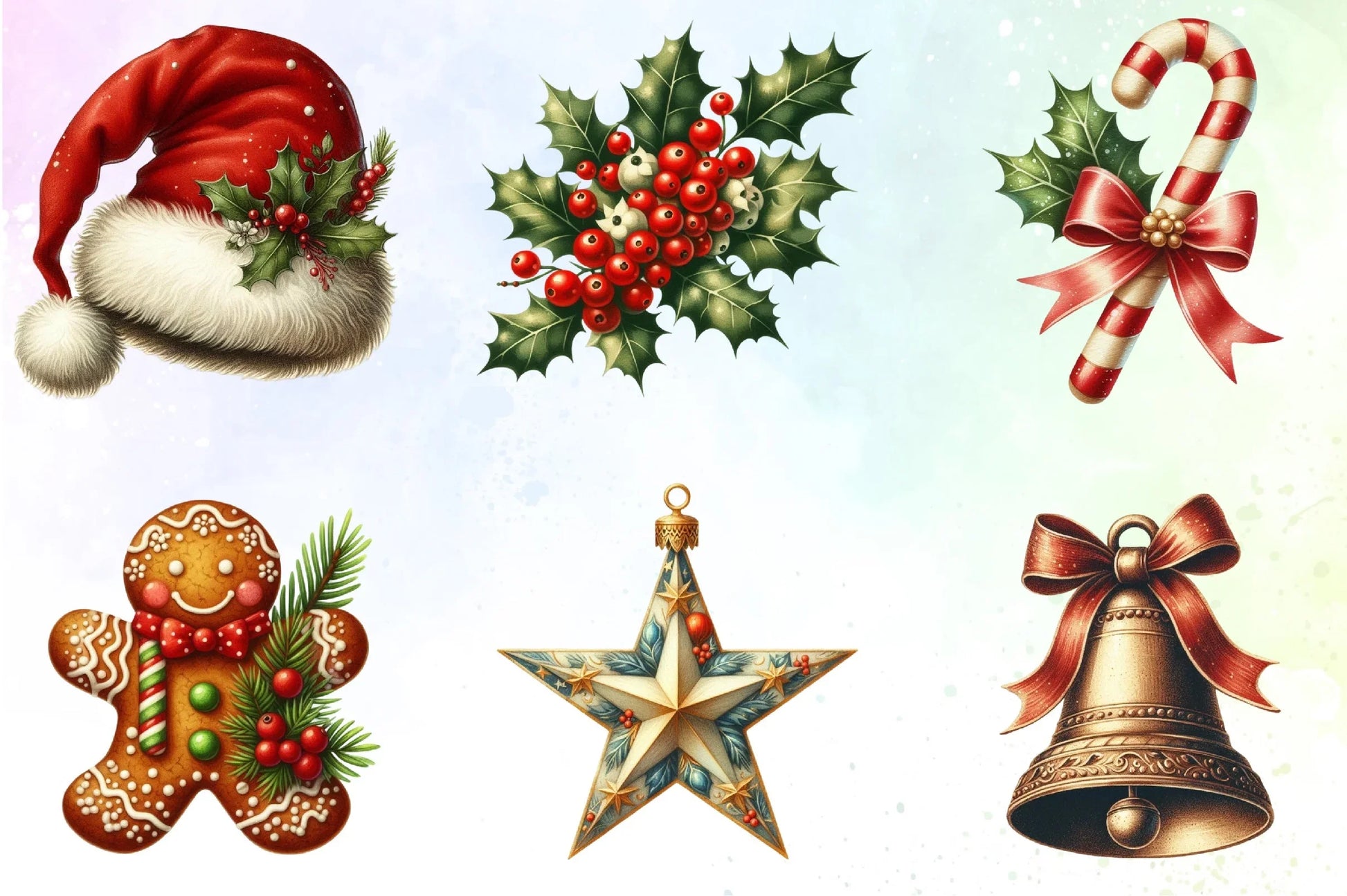 Retro Christmas Clipart Bundle 6 - CraftNest - Digital Crafting and Art