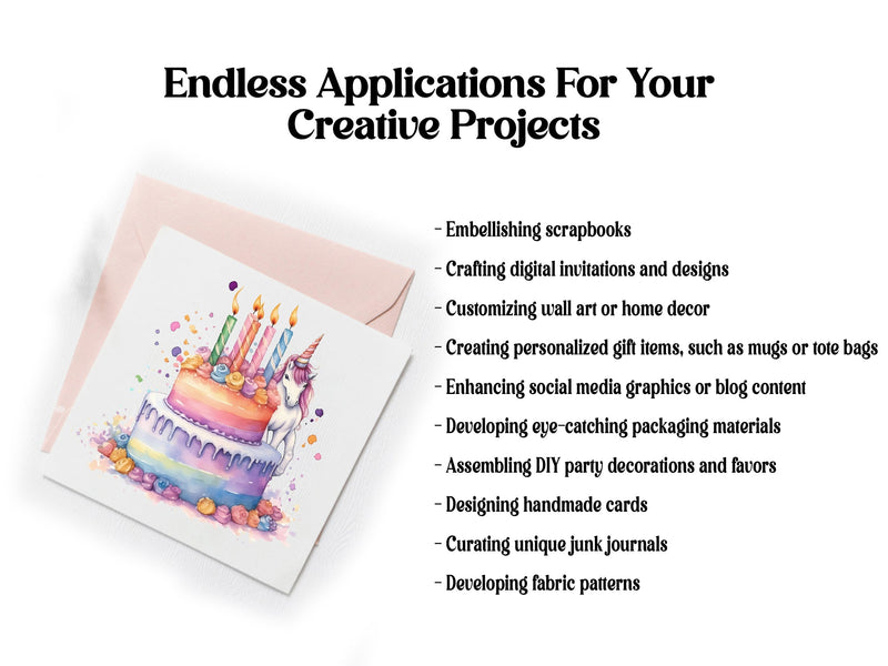 Unicorn Birthday Clipart - CraftNest